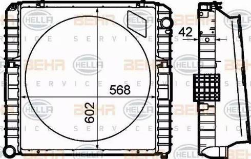 HELLA 8MK 376 792-131 - Радиатор, охлаждане на двигателя vvparts.bg