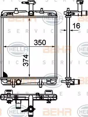 HELLA 8MK 376 749-654 - Радиатор, охлаждане на двигателя vvparts.bg