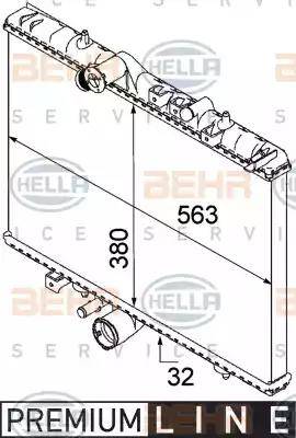 HELLA 8MK 376 745-081 - Радиатор, охлаждане на двигателя vvparts.bg