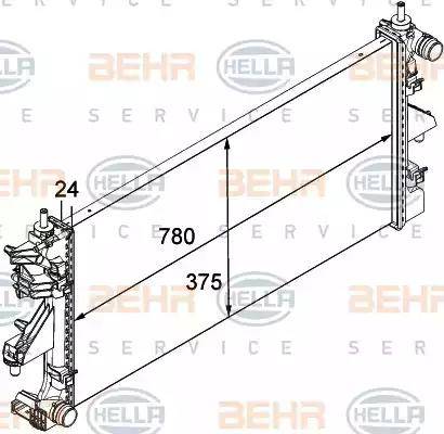 HELLA 8MK 376 745-034 - Радиатор, охлаждане на двигателя vvparts.bg