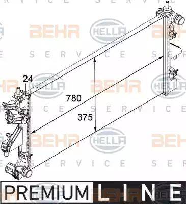 HELLA 8MK 376 745-031 - Радиатор, охлаждане на двигателя vvparts.bg