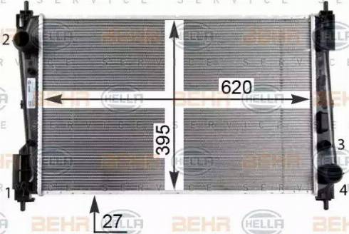 HELLA 8MK 376 754-454 - Радиатор, охлаждане на двигателя vvparts.bg