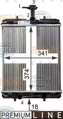 HELLA 8MK 376 754-481 - Радиатор, охлаждане на двигателя vvparts.bg