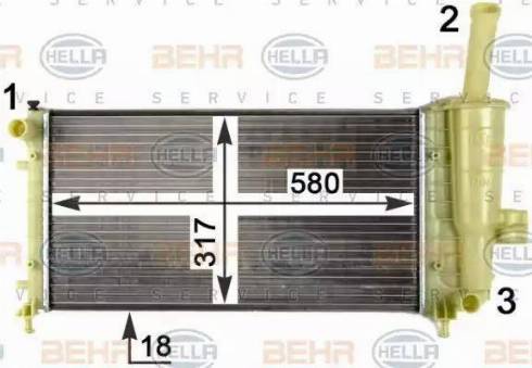 HELLA 8MK 376 754-424 - Радиатор, охлаждане на двигателя vvparts.bg