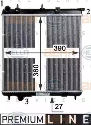 HELLA 8MK 376 754-471 - Радиатор, охлаждане на двигателя vvparts.bg