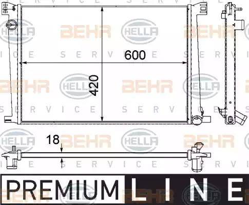 HELLA 8MK 376 754-591 - Радиатор, охлаждане на двигателя vvparts.bg