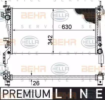 HELLA 8MK 376 754-561 - Радиатор, охлаждане на двигателя vvparts.bg