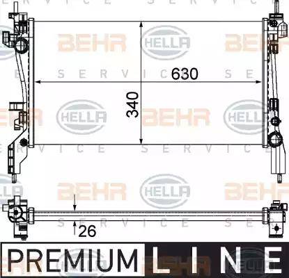 HELLA 8MK 376 754-581 - Радиатор, охлаждане на двигателя vvparts.bg