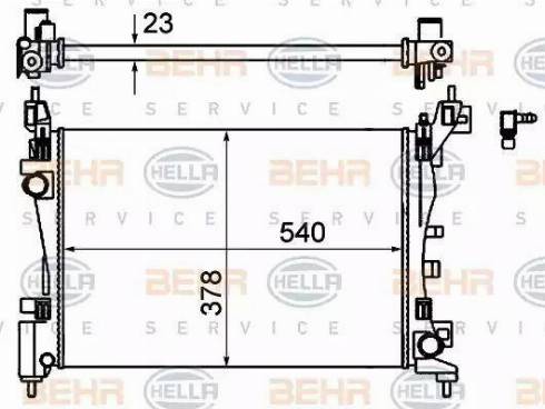 HELLA 8MK 376 754-574 - Радиатор, охлаждане на двигателя vvparts.bg