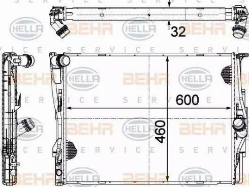 HELLA 8MK 376 754-044 - Радиатор, охлаждане на двигателя vvparts.bg