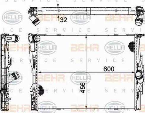 HELLA 8MK 376 754-054 - Радиатор, охлаждане на двигателя vvparts.bg