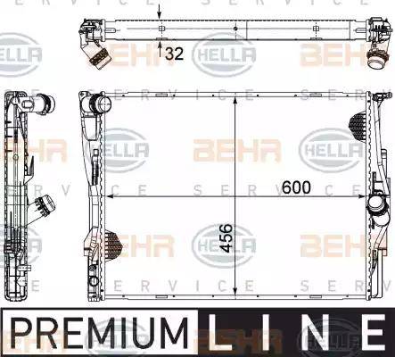 HELLA 8MK 376 754-051 - Радиатор, охлаждане на двигателя vvparts.bg