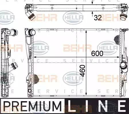 HELLA 8MK 376 754-061 - Радиатор, охлаждане на двигателя vvparts.bg