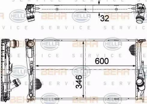 HELLA 8MK 376 754-004 - Радиатор, охлаждане на двигателя vvparts.bg