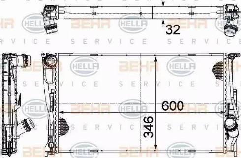 HELLA 8MK 376 754-014 - Радиатор, охлаждане на двигателя vvparts.bg