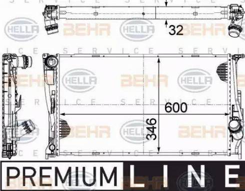 HELLA 8MK 376 754-011 - Радиатор, охлаждане на двигателя vvparts.bg