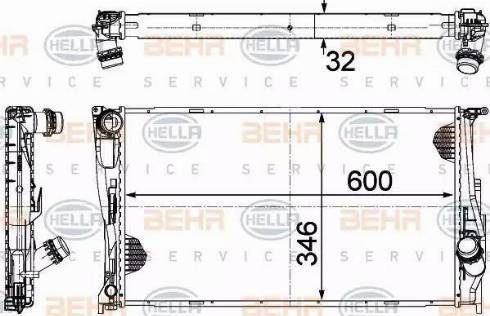 HELLA 8MK 376 754-034 - Радиатор, охлаждане на двигателя vvparts.bg