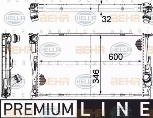 HELLA 8MK 376 754-031 - Радиатор, охлаждане на двигателя vvparts.bg