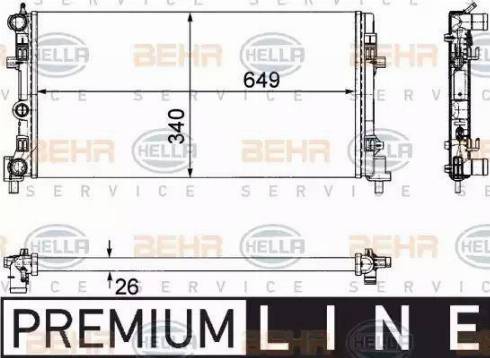 HELLA 8MK 376 754-281 - Радиатор, охлаждане на двигателя vvparts.bg