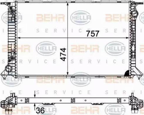 HELLA 8MK 376 754-744 - Радиатор, охлаждане на двигателя vvparts.bg