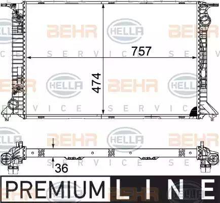 HELLA 8MK 376 754-741 - Радиатор, охлаждане на двигателя vvparts.bg