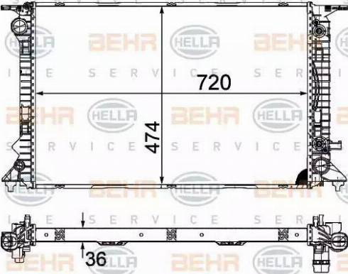 HELLA 8MK 376 754-754 - Радиатор, охлаждане на двигателя vvparts.bg