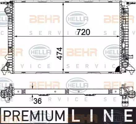 HELLA 8MK 376 754-751 - Радиатор, охлаждане на двигателя vvparts.bg