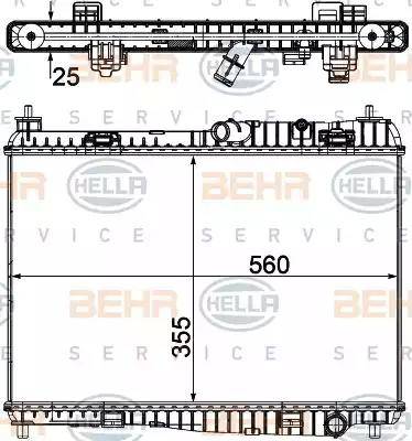 HELLA 8MK 376 754-764 - Радиатор, охлаждане на двигателя vvparts.bg