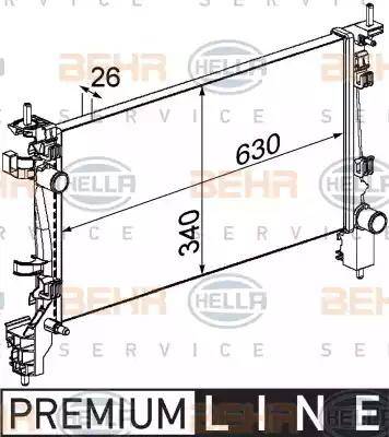 HELLA 8MK 376 754-711 - Радиатор, охлаждане на двигателя vvparts.bg