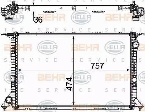 HELLA 8MK 376 754-734 - Радиатор, охлаждане на двигателя vvparts.bg