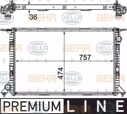 HELLA 8MK 376 754-731 - Радиатор, охлаждане на двигателя vvparts.bg