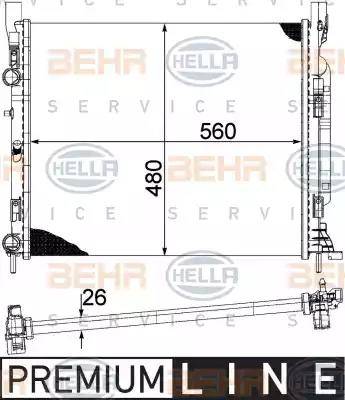 HELLA 8MK 376 755-511 - Радиатор, охлаждане на двигателя vvparts.bg