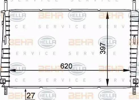 HELLA 8MK 376 755-301 - Радиатор, охлаждане на двигателя vvparts.bg