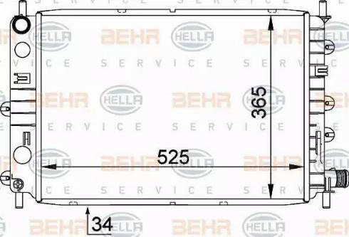 HELLA 8MK 376 755-311 - Радиатор, охлаждане на двигателя vvparts.bg