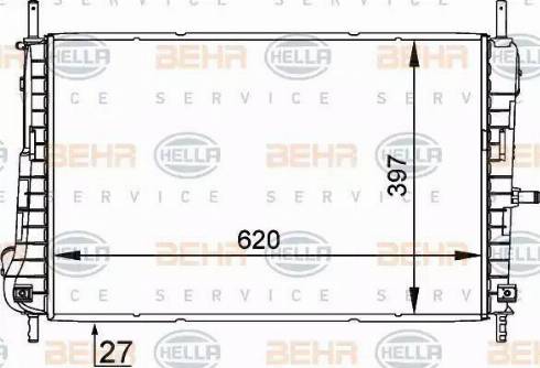 HELLA 8MK 376 755-291 - Радиатор, охлаждане на двигателя vvparts.bg