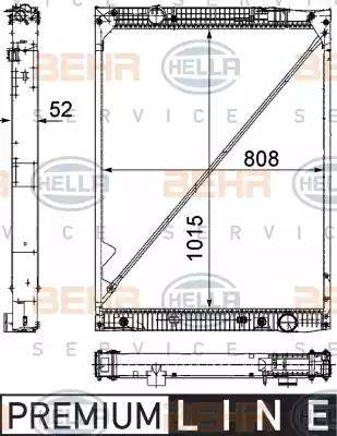 HELLA 8MK 376 756-151 - Радиатор, охлаждане на двигателя vvparts.bg