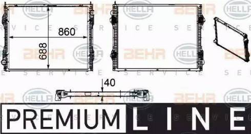 HELLA 8MK 376 756-171 - Радиатор, охлаждане на двигателя vvparts.bg