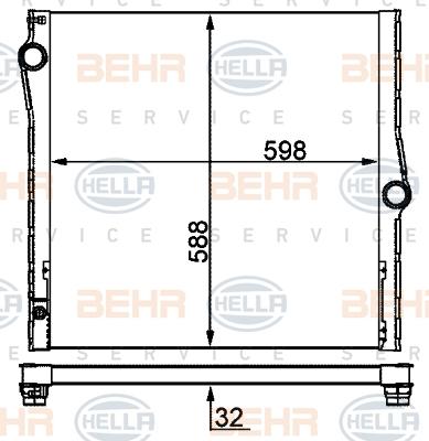 HELLA 8MK 376 753-011 - Радиатор, охлаждане на двигателя vvparts.bg