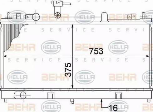 HELLA 8MK 376 769-671 - Радиатор, охлаждане на двигателя vvparts.bg