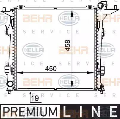 HELLA 8MK 376 764-471 - Радиатор, охлаждане на двигателя vvparts.bg