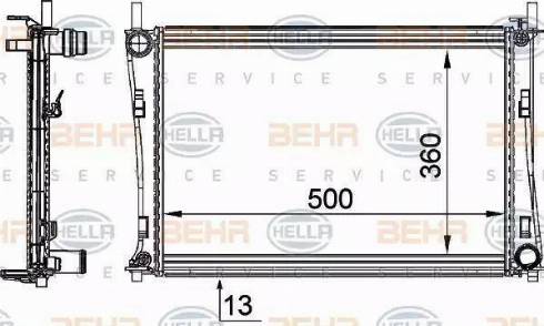 HELLA 8MK 376 764-311 - Радиатор, охлаждане на двигателя vvparts.bg