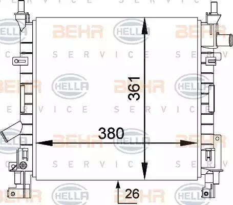 HELLA 8MK 376 764-251 - Радиатор, охлаждане на двигателя vvparts.bg