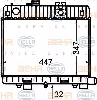 HELLA 8MK 376 766-461 - Радиатор, охлаждане на двигателя vvparts.bg