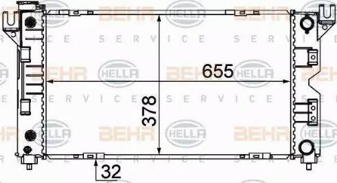 HELLA 8MK 376 766-541 - Радиатор, охлаждане на двигателя vvparts.bg