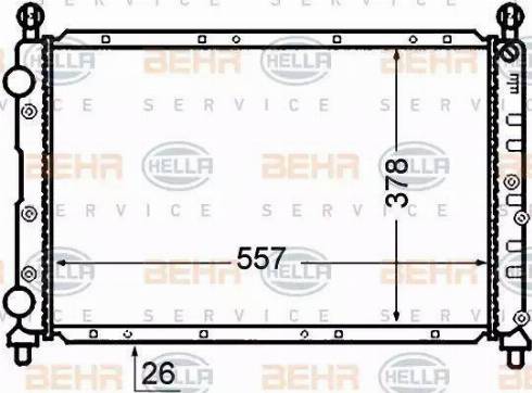 HELLA 8MK 376 766-101 - Радиатор, охлаждане на двигателя vvparts.bg