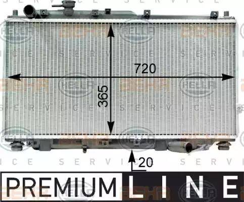 HELLA 8MK 376 763-401 - Радиатор, охлаждане на двигателя vvparts.bg