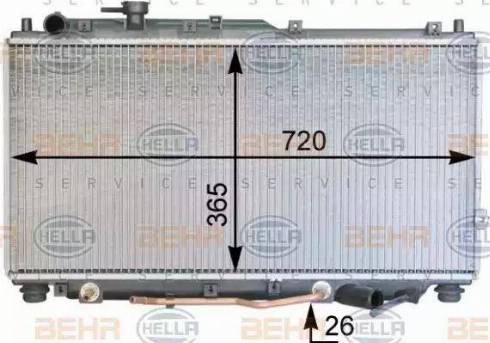 HELLA 8MK 376 763-521 - Радиатор, охлаждане на двигателя vvparts.bg