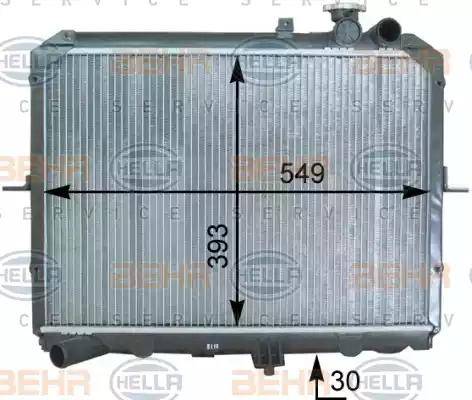 HELLA 8MK 376 763-641 - Радиатор, охлаждане на двигателя vvparts.bg