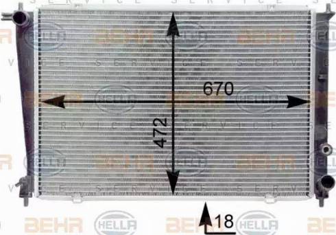 HELLA 8MK 376 763-091 - Радиатор, охлаждане на двигателя vvparts.bg