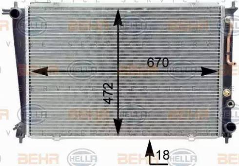 HELLA 8MK 376 763-101 - Радиатор, охлаждане на двигателя vvparts.bg